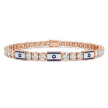 Diamond Tennis Bracelet with Israeli Flag no. 2 image 1