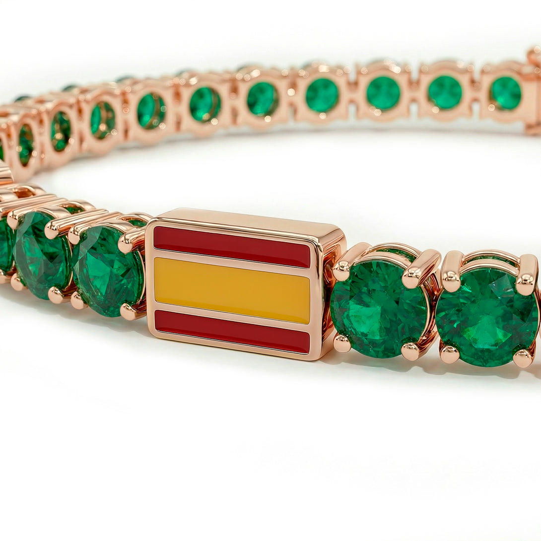 Emerald Tennis Bracelet with Spain Flag no. 5