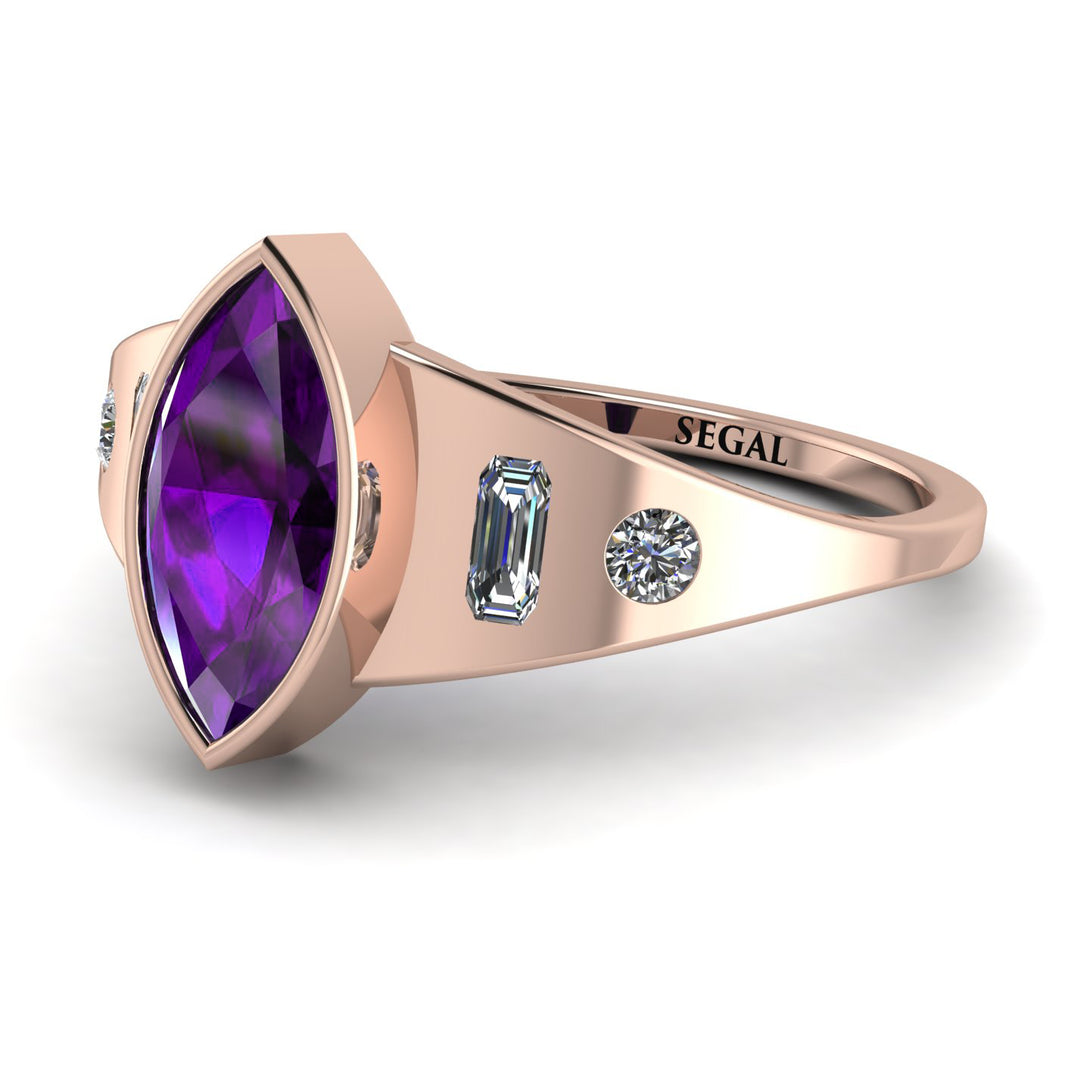 Marquise Bezel Amethyst Ring - Juliana No. 302