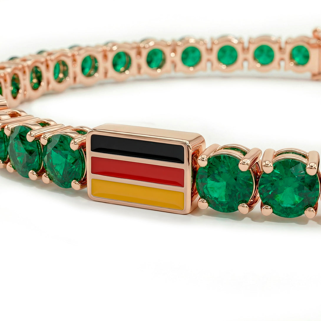 Emerald Tennis Bracelet with Germany Flag no. 5