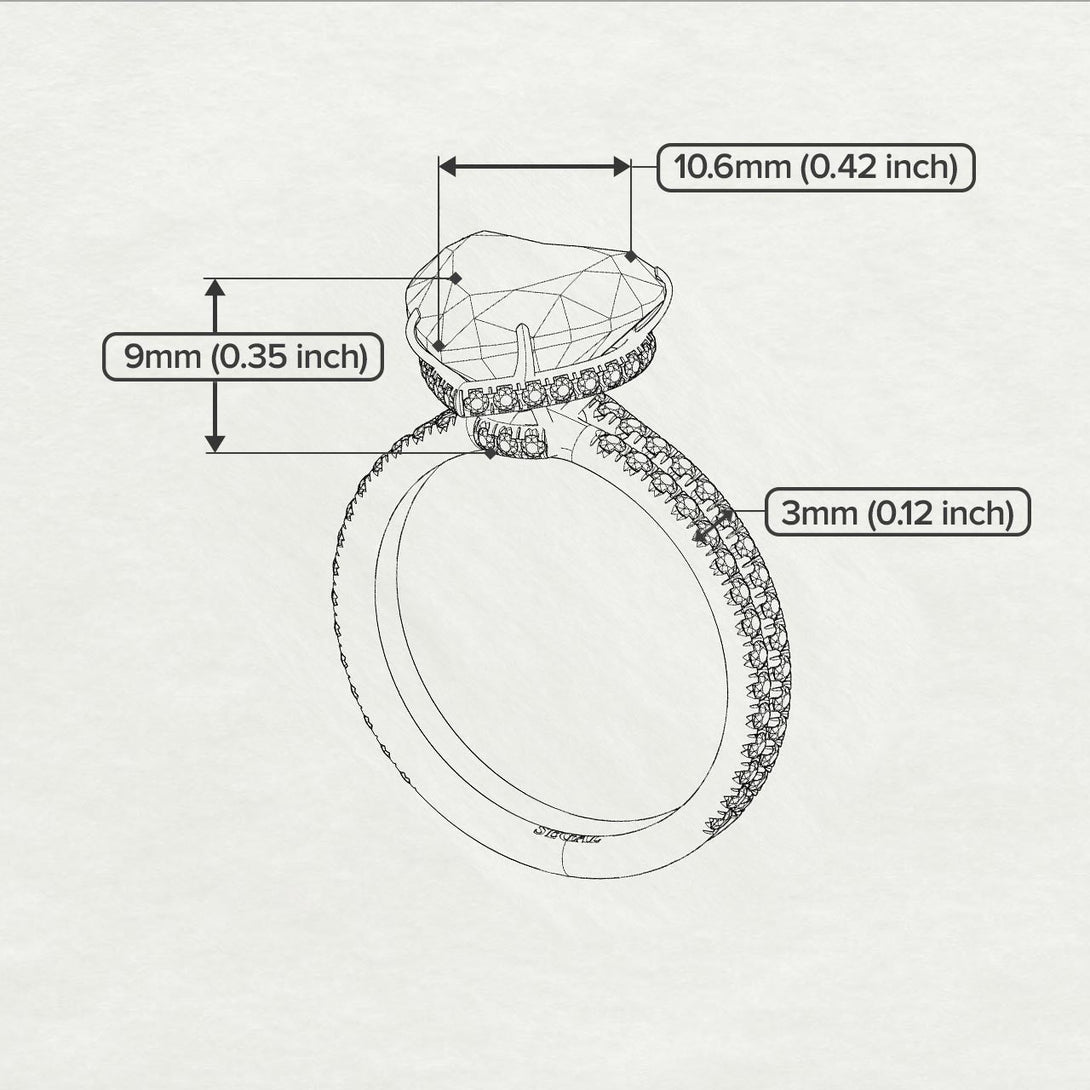 Wedding Band for Heart Shape diamond Bridal Set - Noelle No. 2