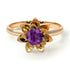 Lotus Flower Solitaire Amethyst Ring - Lotus no. 301