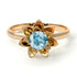 Lotus Flower Solitaire Aquamarine Ring - Lotus no. 401