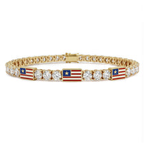 Diamond Tennis Bracelet with United States Flag no. 1 image 1
