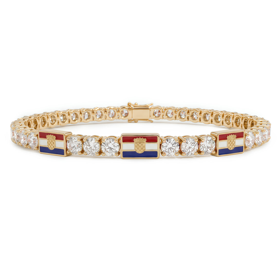 Diamond Tennis Bracelet with Croatia Flag no. 1
