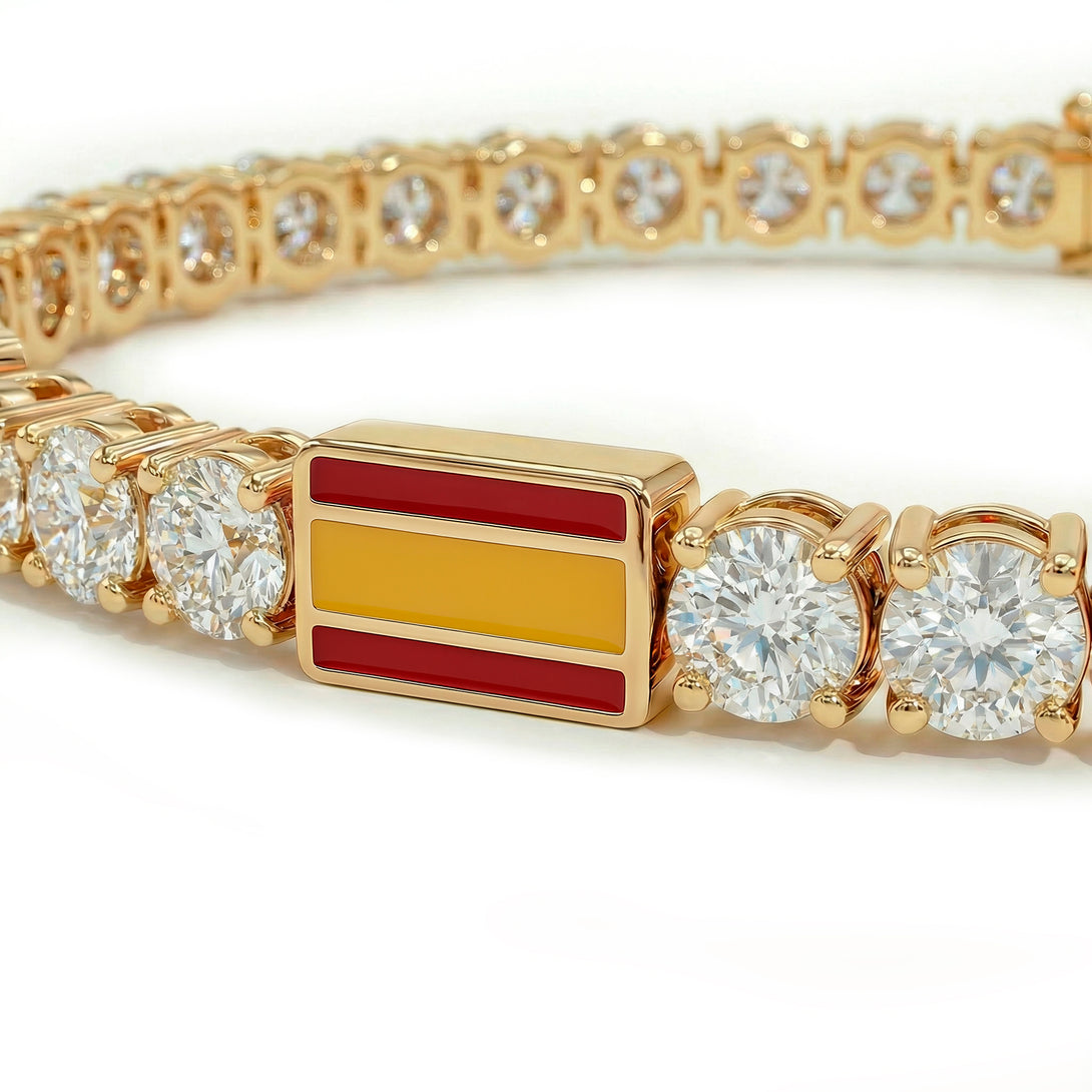 Diamond Tennis Bracelet with Spain Flag no. 1