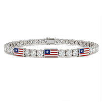 Diamond Tennis Bracelet with United States Flag no. 3 image 1