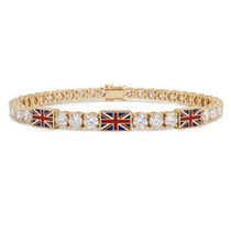 Diamond Tennis Bracelet with United Kingdom Flag no. 1 image 1