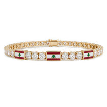 Diamond Tennis Bracelet with Lebanon Flag no. 1 image 1