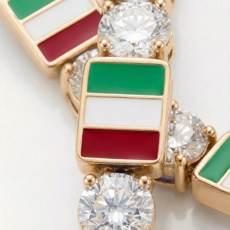 Diamond Tennis Bracelet with Italy Flag no. 1