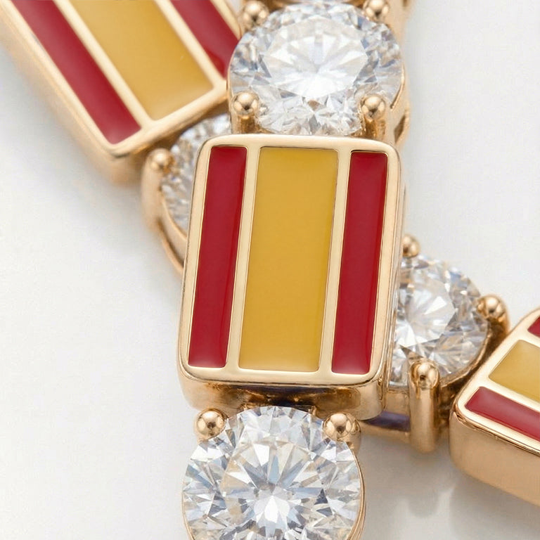 Diamond Tennis Bracelet with Spain Flag no. 1