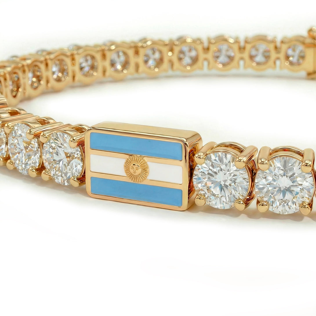 Diamond Tennis Bracelet with Argentina Flag no. 1