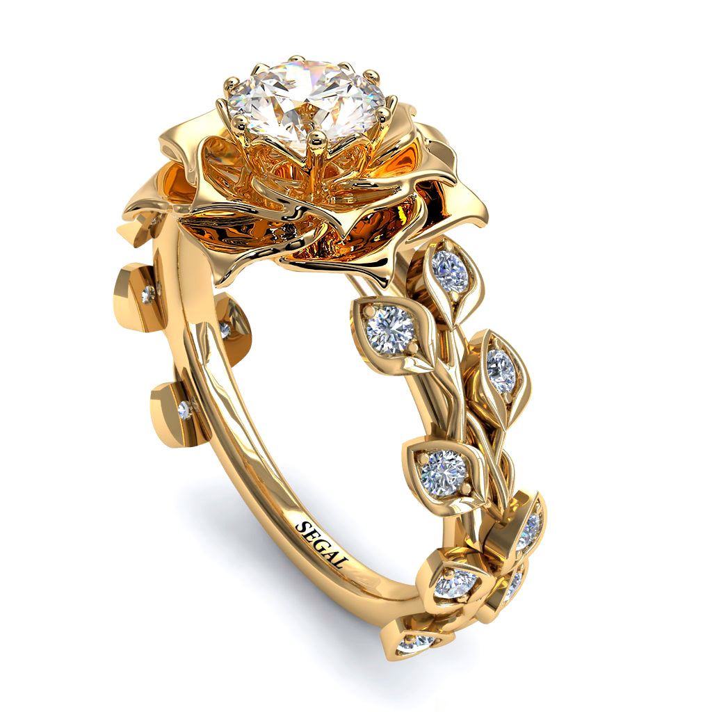 Rose Flower And Leaves - Diana no. 1