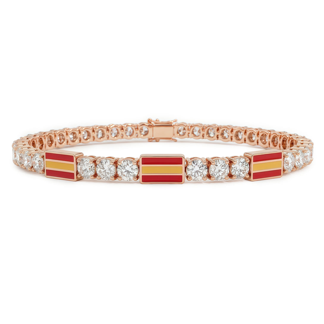 Diamond Tennis Bracelet with Spain Flag no. 2