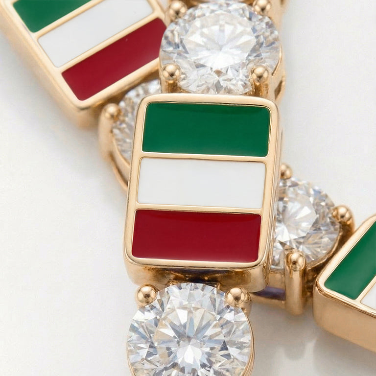 Diamond Tennis Bracelet with Mexico Flag no. 1
