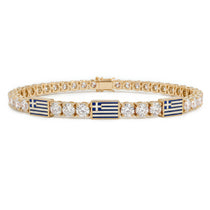 Diamond Tennis Bracelet with Greece Flag no. 1 image 1