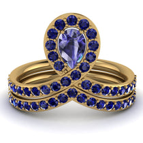 Tanzanite Pear Shape Stacking Bridal Set - Emilia No. 213 image 1
