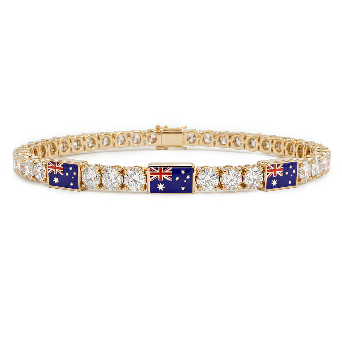 Diamond Tennis Bracelet with Australia Flag no. 1