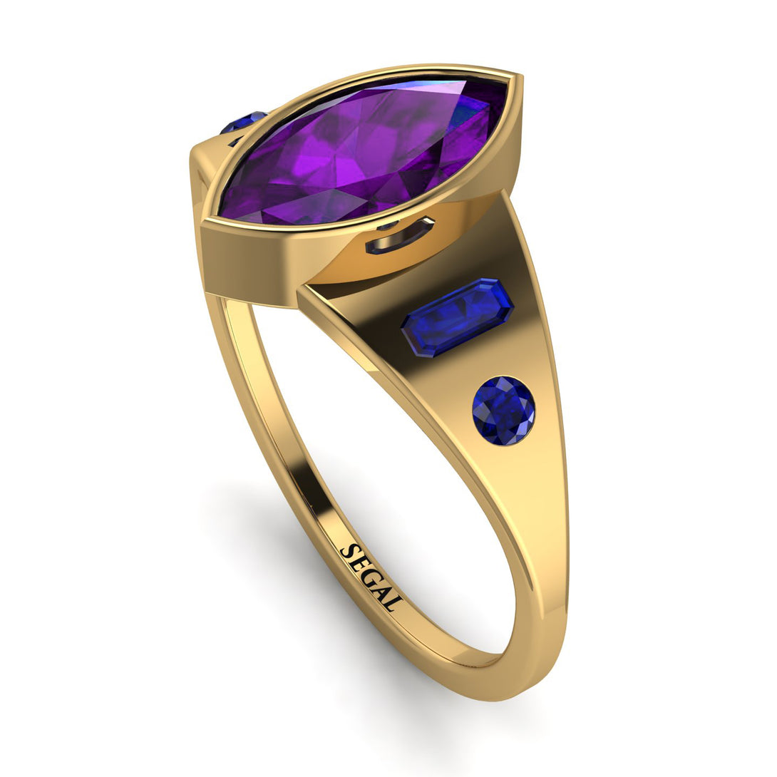 Marquise Bezel Amethyst Ring - Juliana No. 313