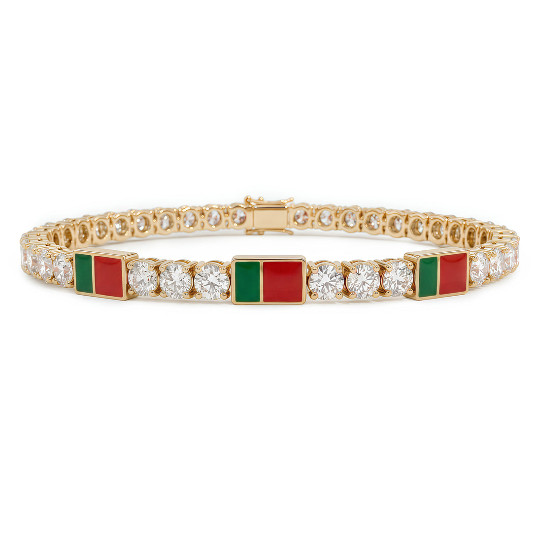 Diamond Tennis Bracelet with Portugal Flag no. 1