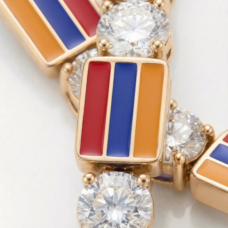 Diamond Tennis Bracelet with Armenia Flag no. 1
