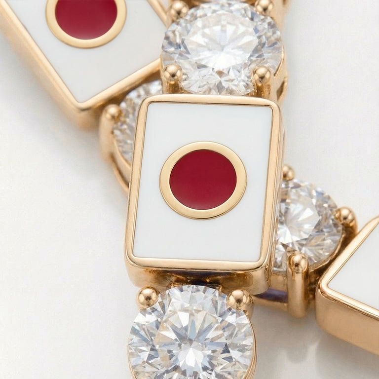 Diamond Tennis Bracelet with Japan Flag no. 1