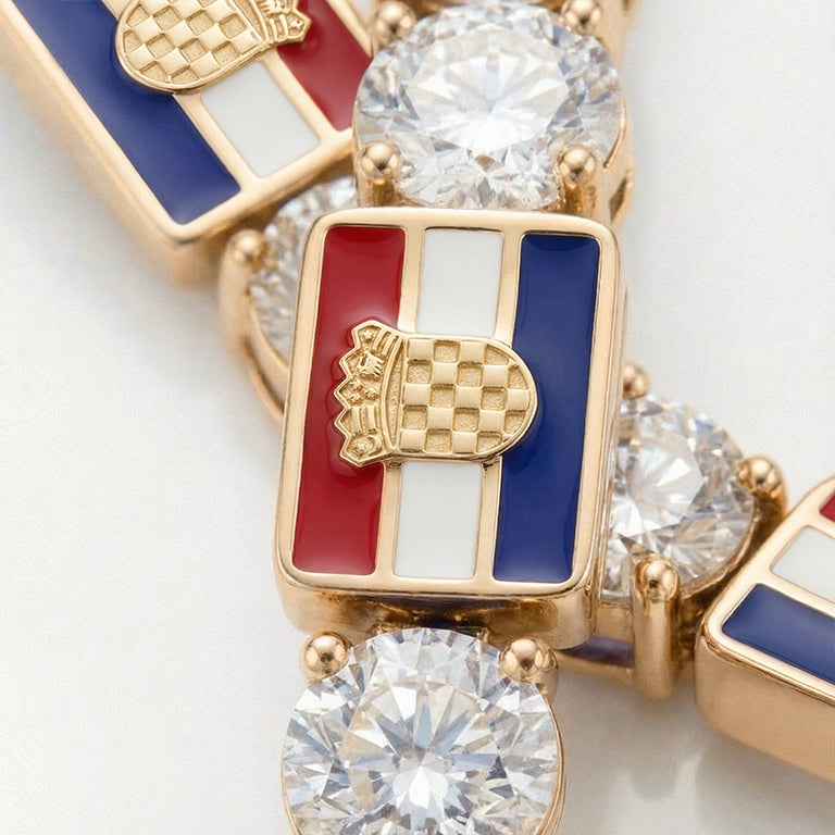 Diamond Tennis Bracelet with Croatia Flag no. 1