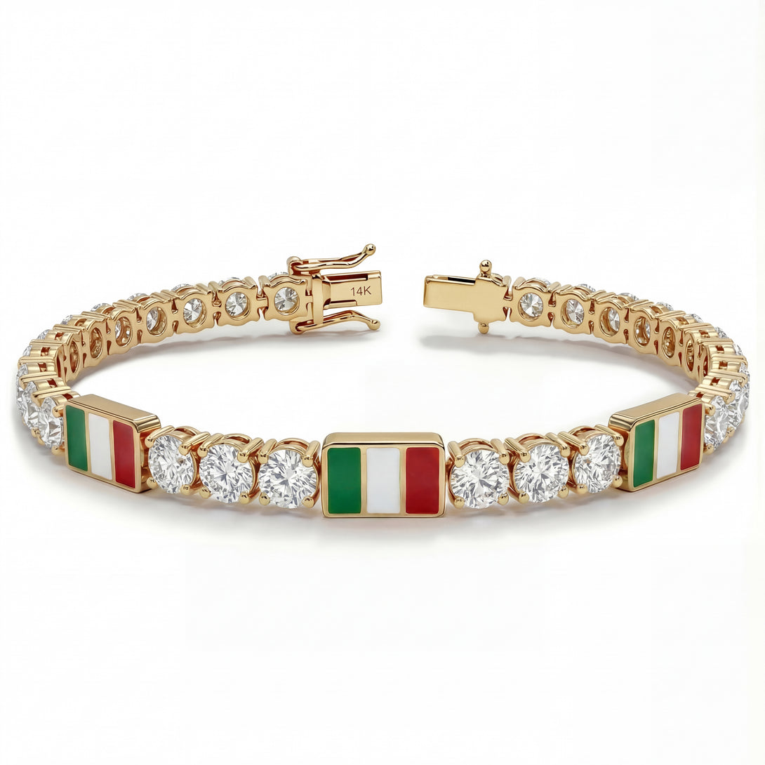 Diamond Tennis Bracelet with Italy Flag no. 1