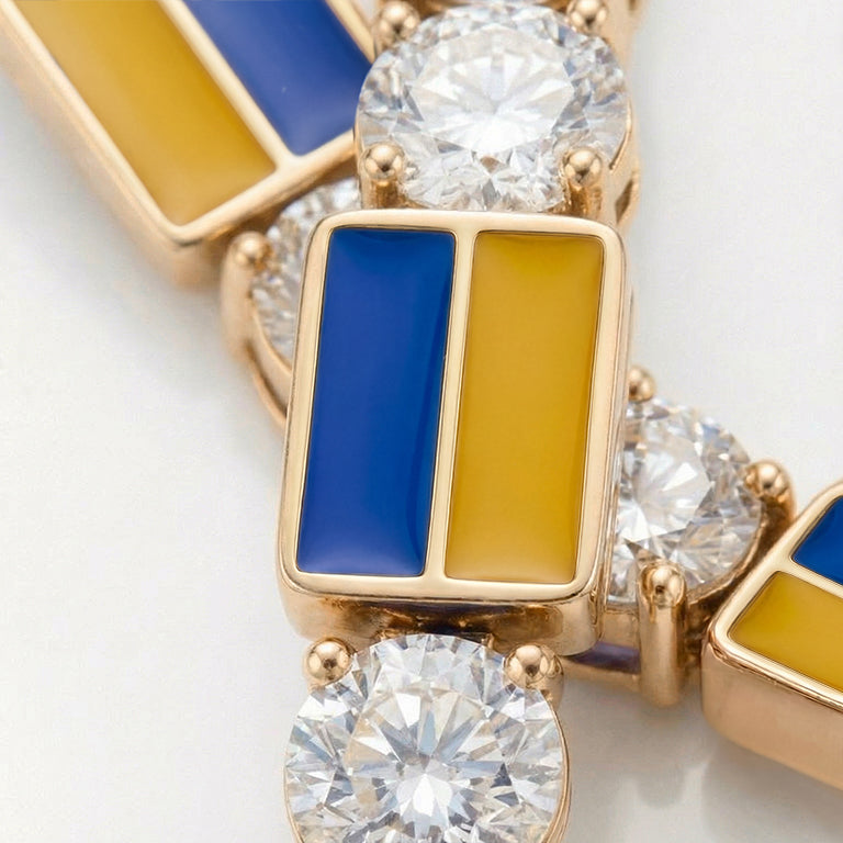 Diamond Tennis Bracelet with Ukraine Flag no. 1