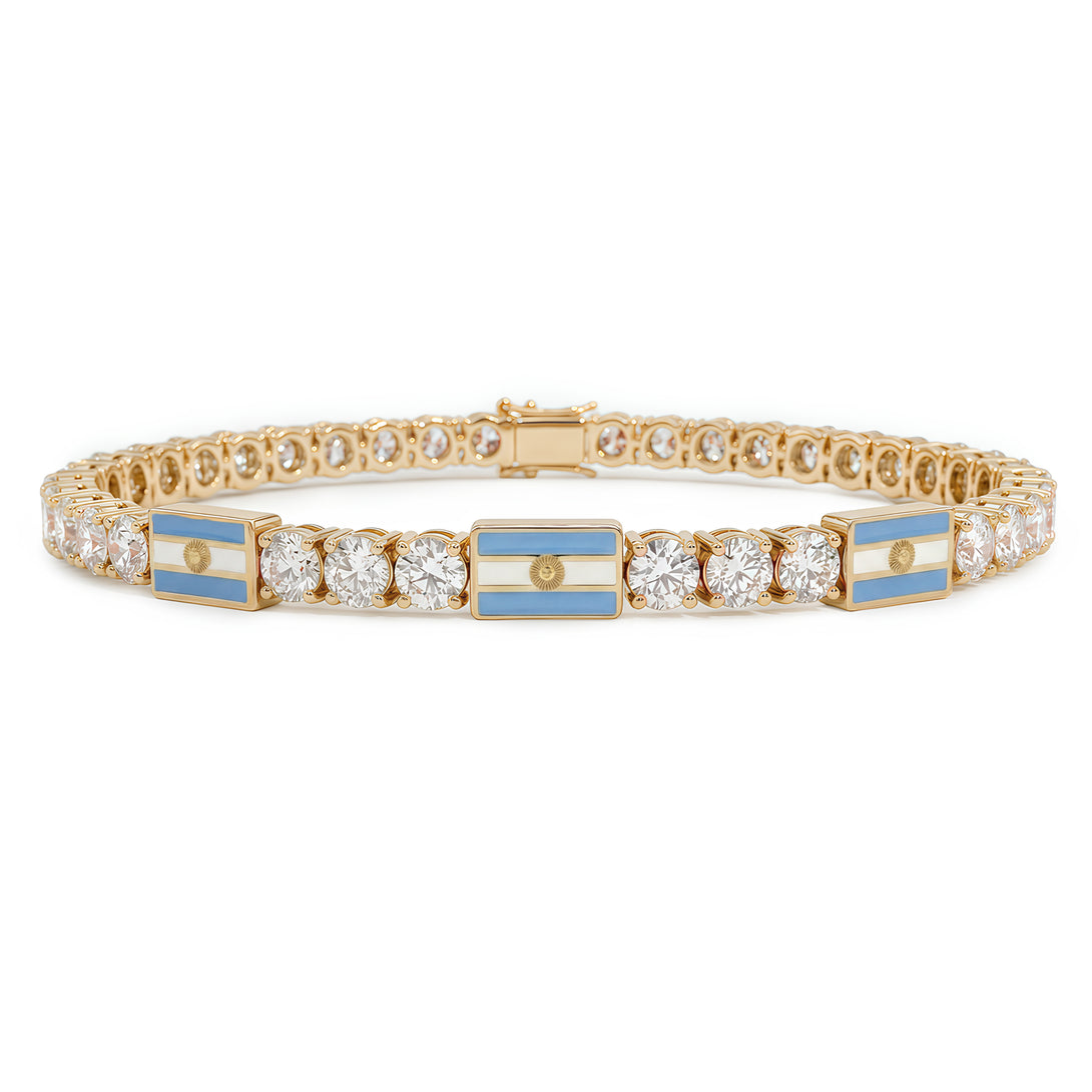 Diamond Tennis Bracelet with Argentina Flag no. 1
