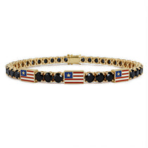 Black Diamond Tennis Bracelet with United States Flag no. 7 image 1