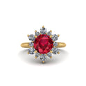 Vintage Ruby Snowflake Engagement Ring - Priscilla No. 10