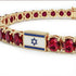 Ruby Tennis Bracelet with Israeli Flag no. 10