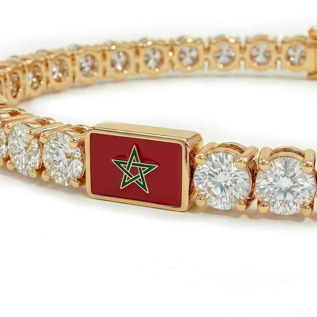 Diamond Tennis Bracelet with Morocco Flag no. 1