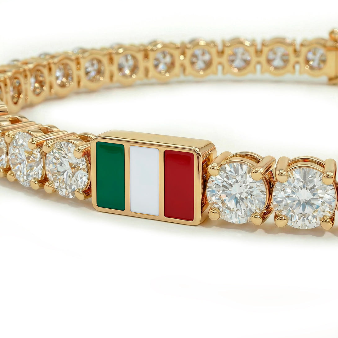 Diamond Tennis Bracelet with Mexico Flag no. 1