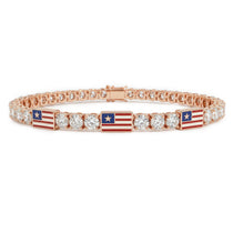 Diamond Tennis Bracelet with United States Flag no. 2 image 1