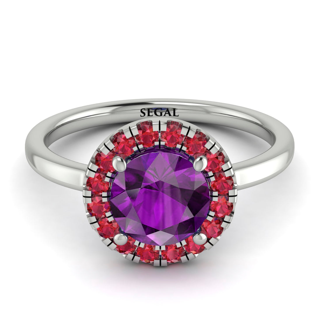 1ct Round Amethyst Engagement Ring - Natalia No. 312