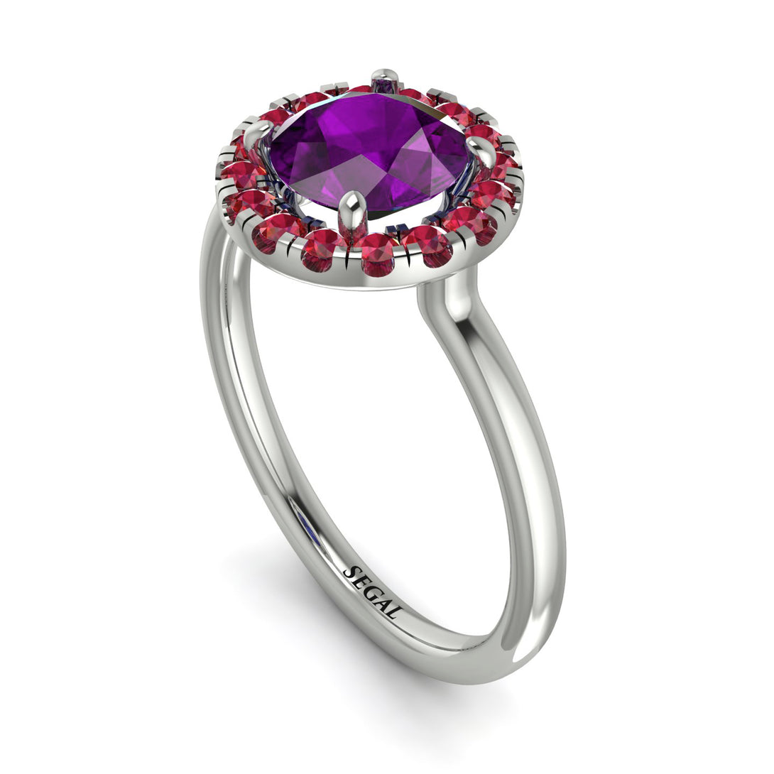1ct Round Amethyst Engagement Ring - Natalia No. 312