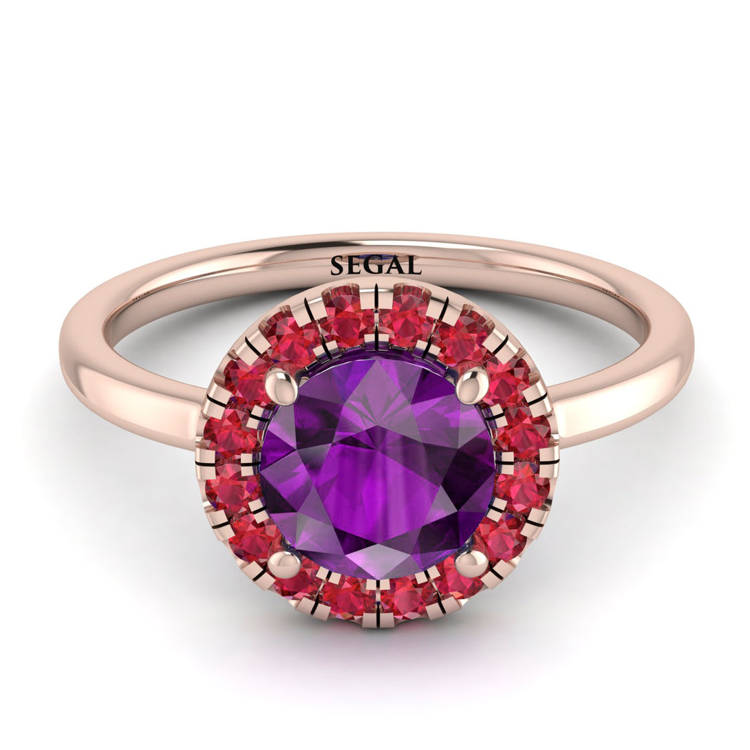 1ct Round Amethyst Engagement Ring - Natalia No. 311