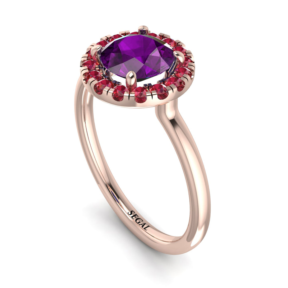 1ct Round Amethyst Engagement Ring - Natalia No. 311