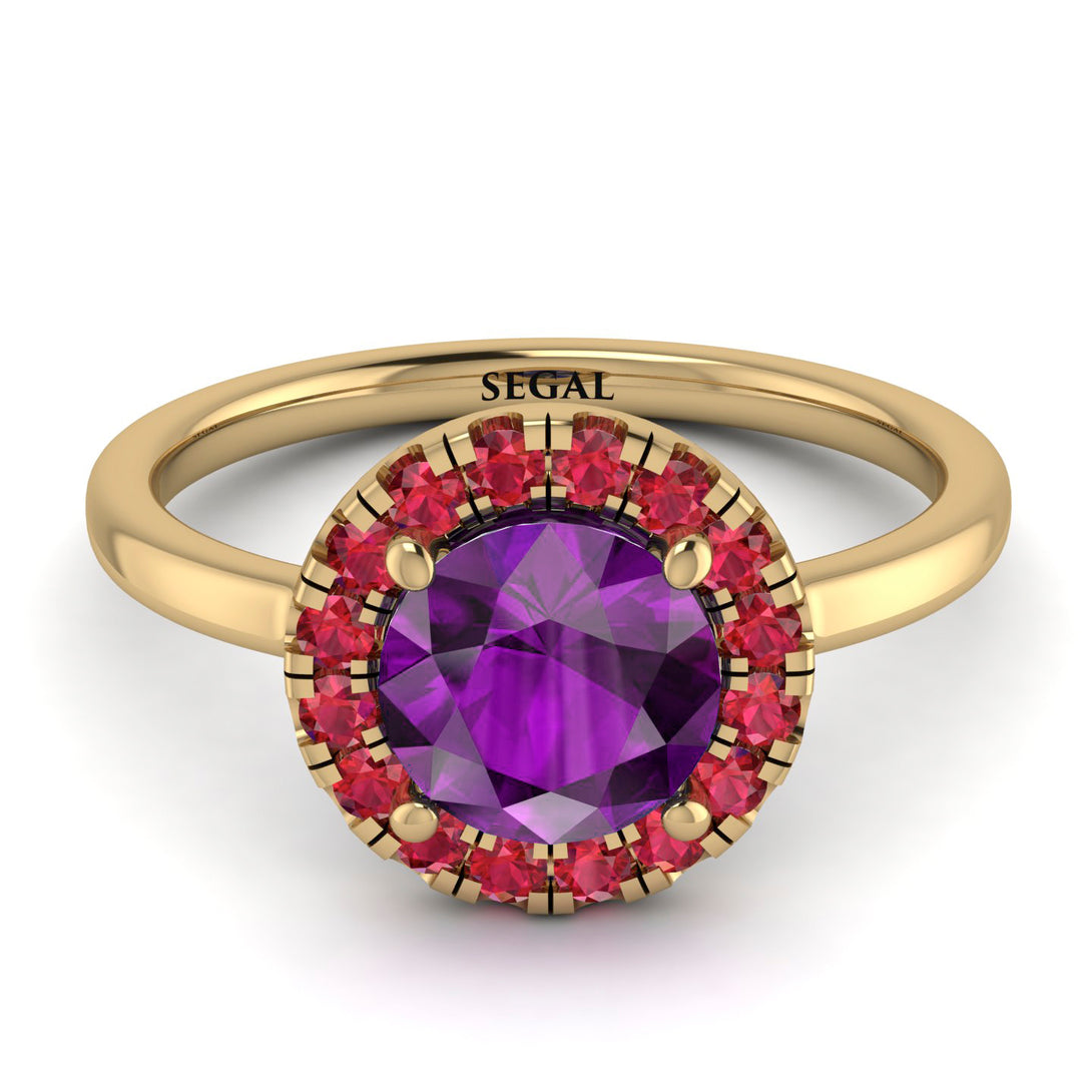 1ct Round Amethyst Engagement Ring - Natalia No. 310