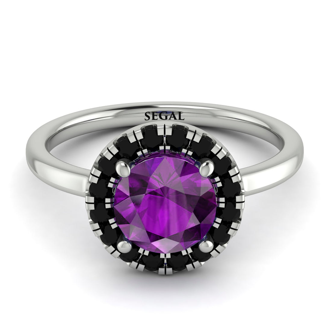 1ct Round Amethyst Engagement Ring - Natalia No. 309