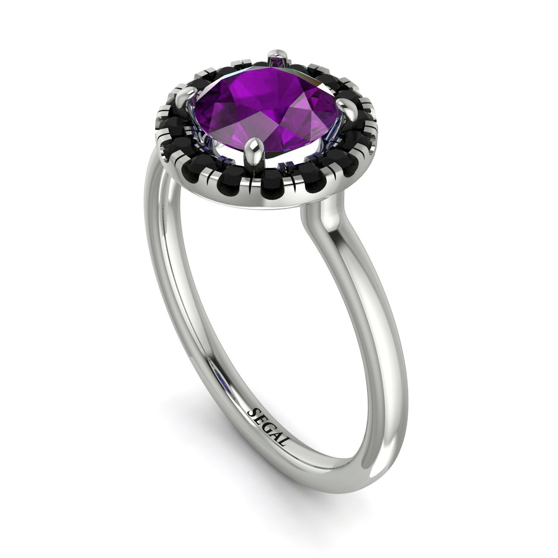 1ct Round Amethyst Engagement Ring - Natalia No. 309