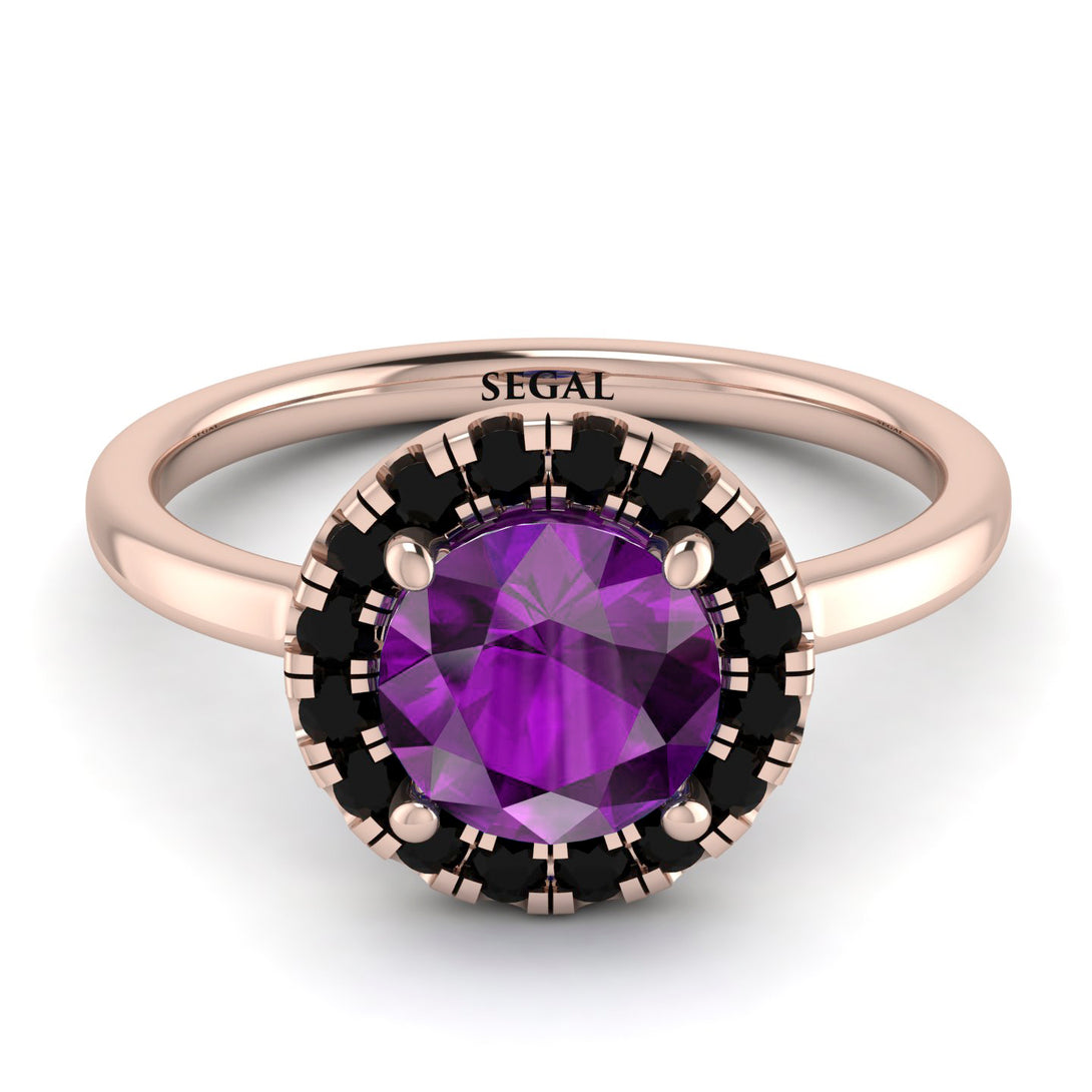 1ct Round Amethyst Engagement Ring - Natalia No. 308