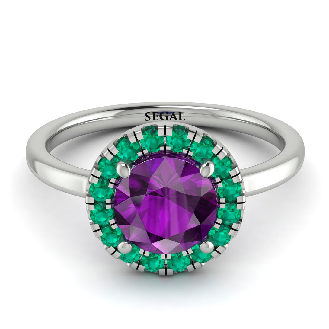 1ct Round Amethyst Engagement Ring - Natalia No. 306