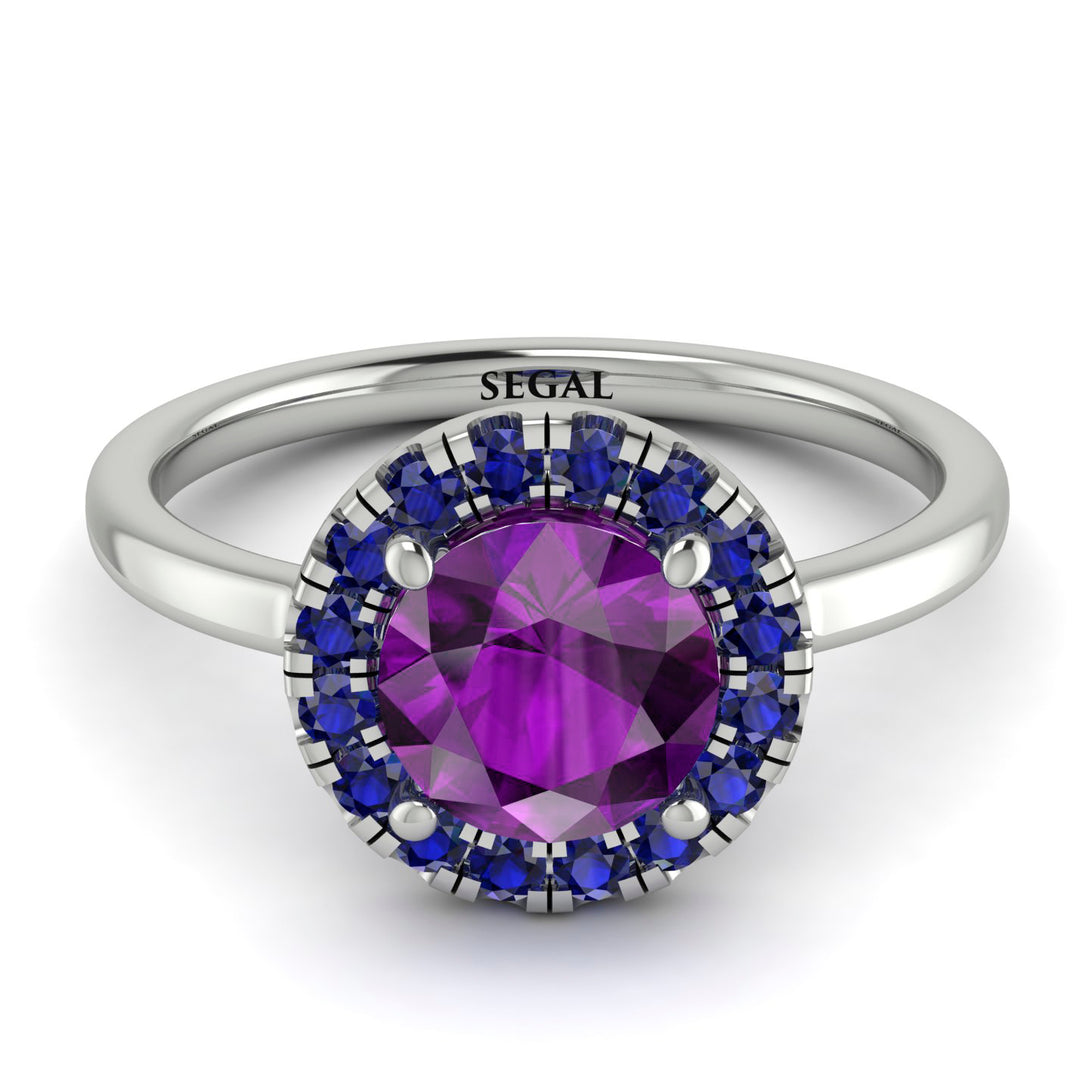 1ct Round Amethyst Engagement Ring - Natalia No. 315