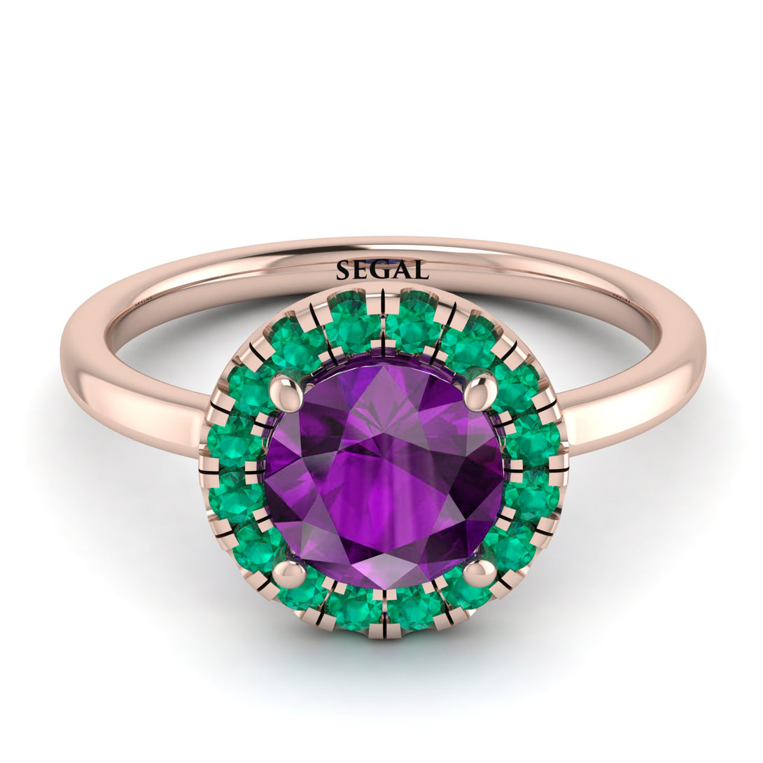 1ct Round Amethyst Engagement Ring - Natalia No. 305