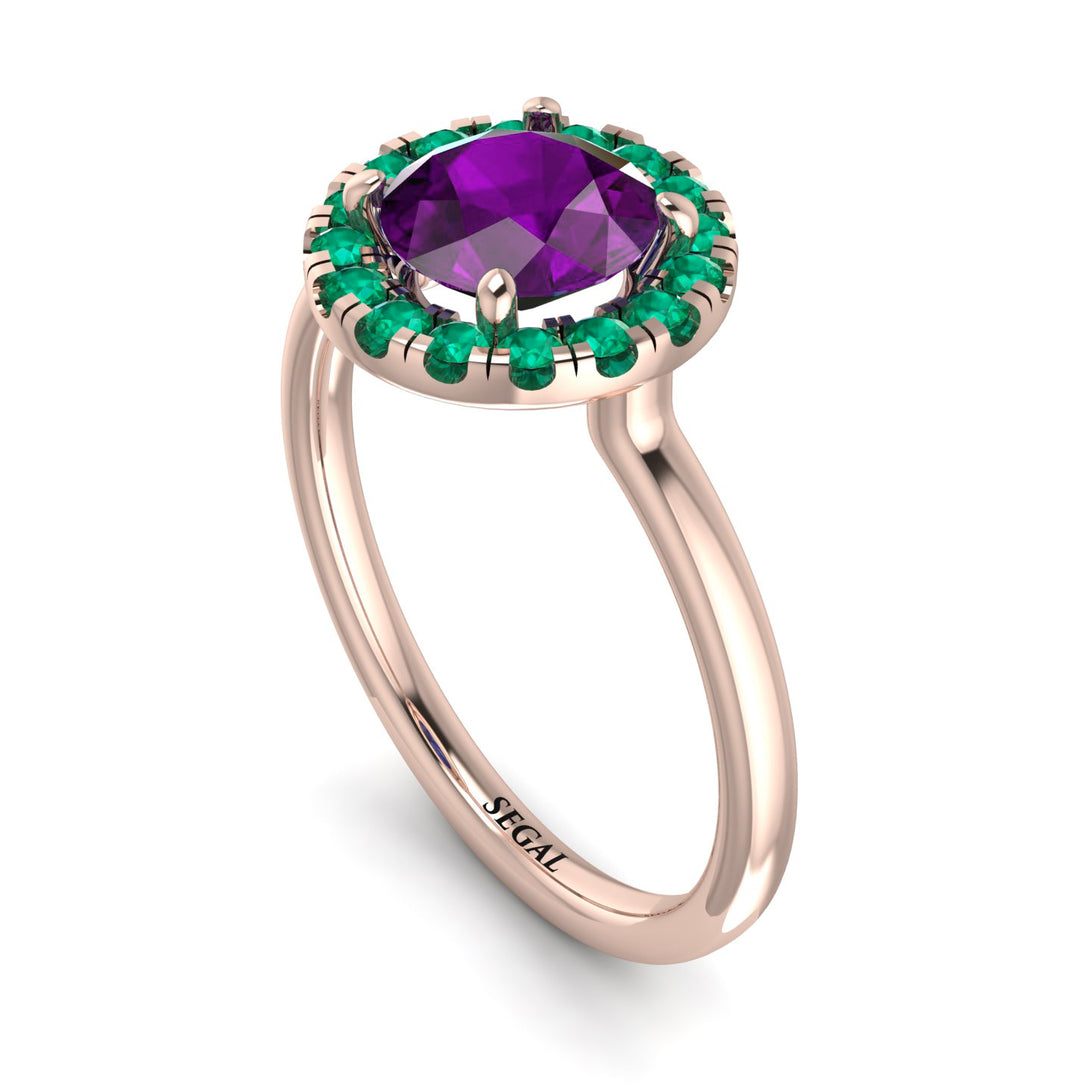 1ct Round Amethyst Engagement Ring - Natalia No. 305