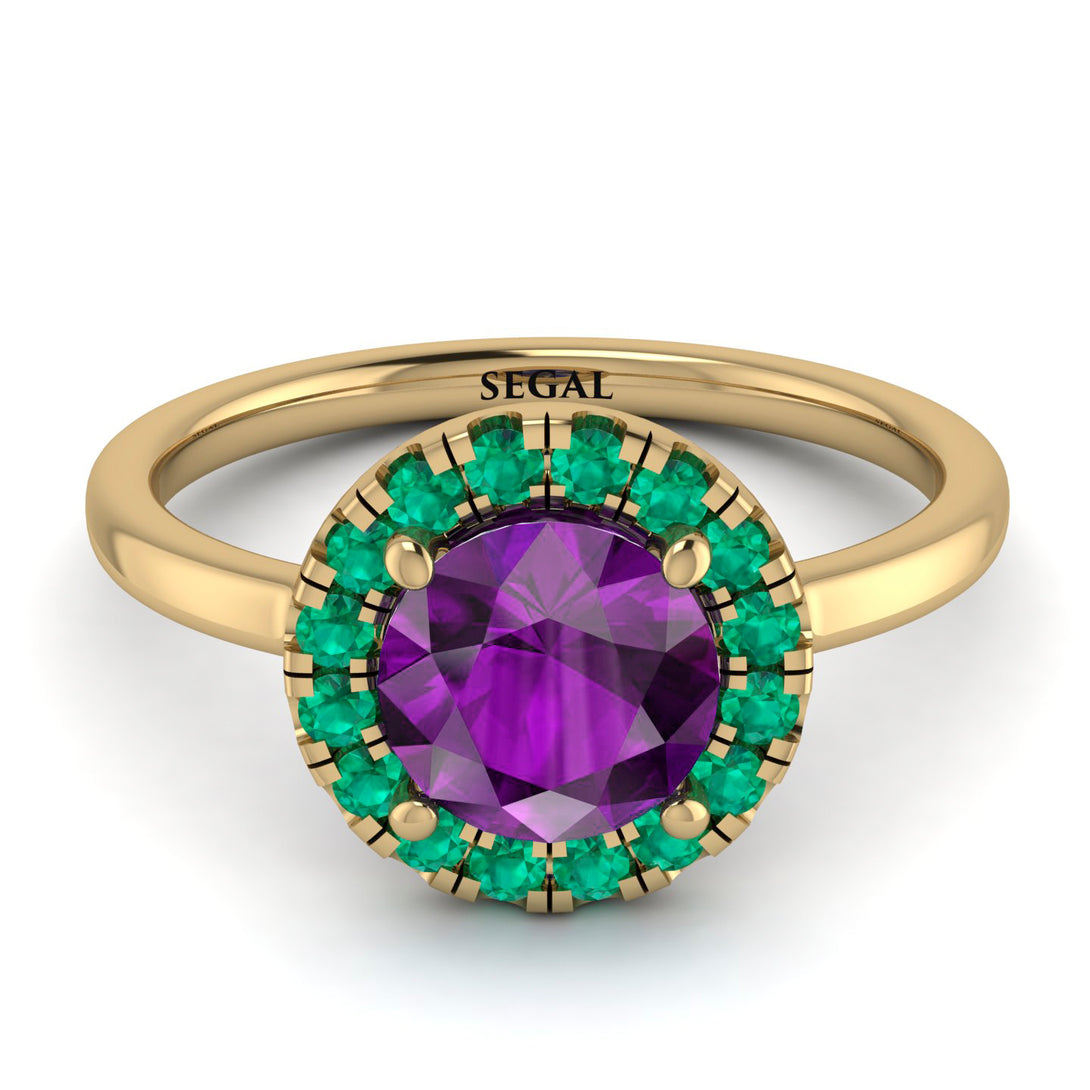 1ct Round Amethyst Engagement Ring - Natalia No. 304