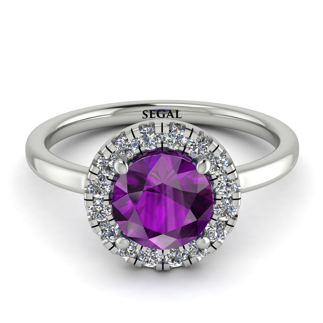 1ct Round Amethyst Engagement Ring - Natalia No. 303